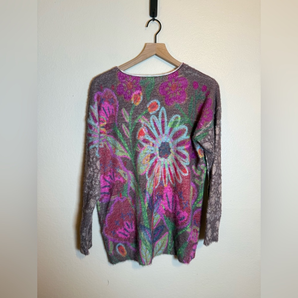 Natural Life Cashmere Like Pullover Floral Sweater - Picture 3 of 6